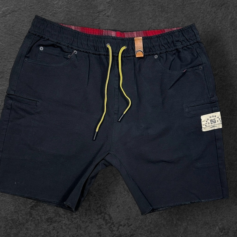 Flag Nor Fail Navy Hybrid Shorts with Yellow Accents
